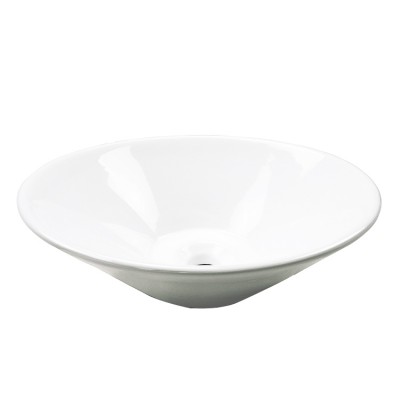 High-grade Above Counter Single Bowl White Ceramic Bathroom Round Shape Wash Hand Basins From China Chaozhou